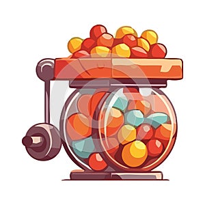 Fresh candies ball in jars, sweet