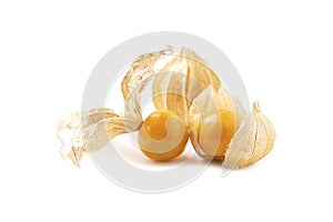 Fresh cape gooseberry isolated over white background