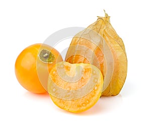 Fresh cape gooseberry isolated on white