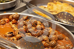 Fresh caragols a la llauna, a typical Catalan snail dish