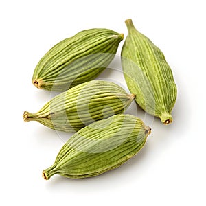 Fresh cardamom isolated on white background photo