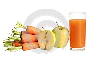 Fresh carrot and apple juice