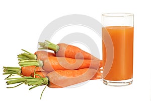 Fresh carrot juice isolated