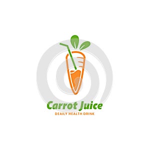 Fresh Carrot juice logo icon vector template