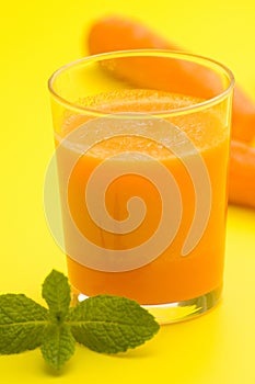 Fresh carrot juice and mint