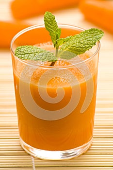 Fresh carrot juice and mint