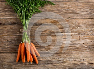 Fresh carrot, view from above