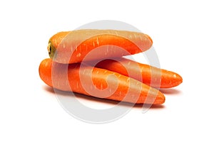 Fresh carrots isolated on white background. Close up of Carrots