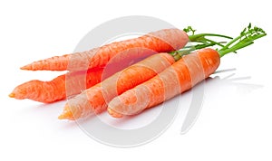 Fresh carrots vegetable on white background