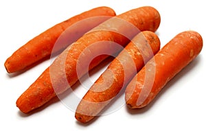 Fresh carrots on white background