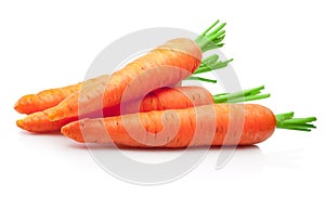 Fresh carrots on white background