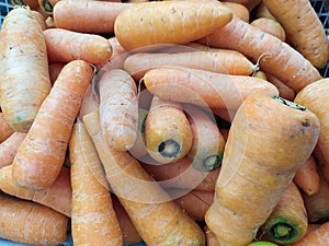 Fresh carrots or wortel from the traditional market photo