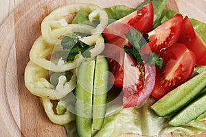 Fresh catted vegetables