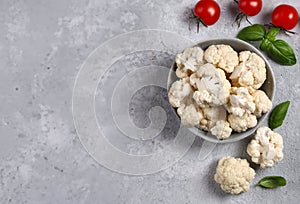 fresh cauliflower in a bowl