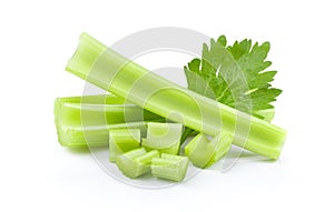 Fresh celery on white background