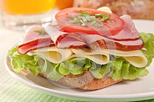 Fresh cheese & ham sandwich