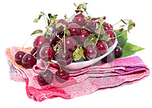 Fresh Cherries isolated on white