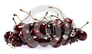 Fresh cherries on white background