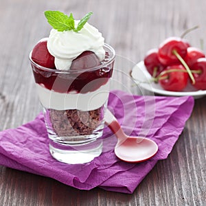 Fresh cherry dessert
