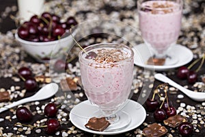Fresh cherry milkshake photo