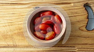 fresh cherry tomatoes in a bowl