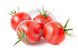 Fresh cherry tomatoes on white background, raw food and vegetable