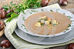 Fresh chestnut soup