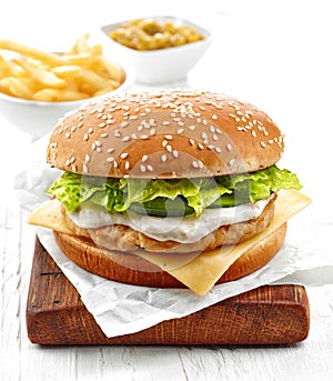 Fresh chicken burger