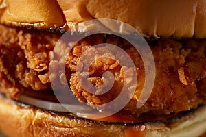 fresh chicken burger sandwich with ingredients and spices, Macro