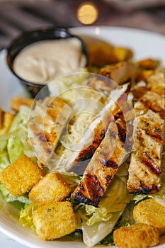 Fresh chicken Caesar salad