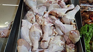 Fresh chicken cutlets with bones