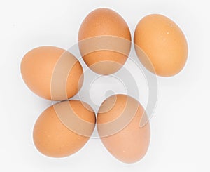Fresh Chicken Eggs on white background