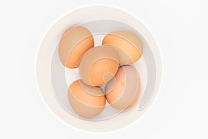 Fresh Chicken Eggs on white background