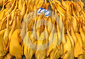 Fresh chicken in the market for cooking