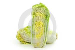 Fresh chinese cabbage on white background photo