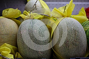 Fresh chinese melons in supermarket