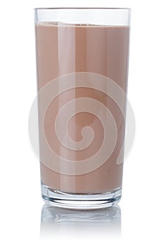 Fresh chocolate milk shake milkshake glass isolated on white