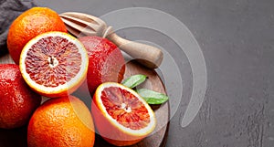 Fresh citrus fruits. Bood oranges
