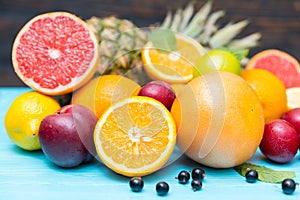 Fresh citrus and tropical fruit for a healthy diet