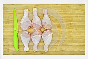 Fresh clean raw chicken legs. Drumsticks