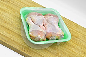 Fresh clean raw chicken legs. Drumsticks