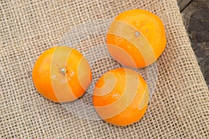 Fresh clementines on table