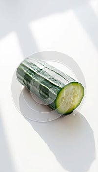 Single Green Cucumber Slice photo