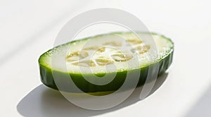 Single Green Cucumber Slice photo
