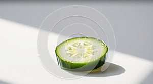 Single Green Cucumber Slice photo