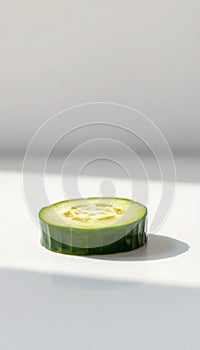 Single Green Cucumber Slice photo
