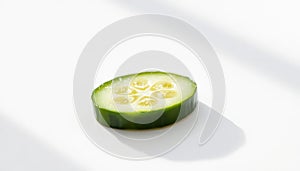 Single Green Cucumber Slice photo