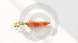 Single Carrot on White Surface