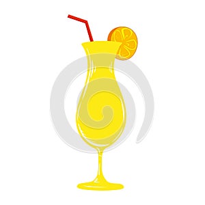 Fresh cocktail juice glass, cocktail juice illustration isolated - fresh drink