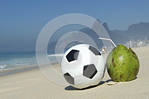 Fresh Coconut Football Soccer Ball Ipanema Beach Rio